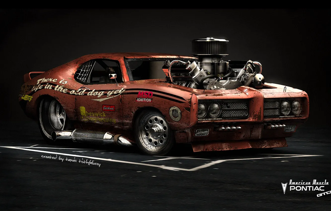Фото обои Car, Hot Rod, Pontiac GTO, American Muscle