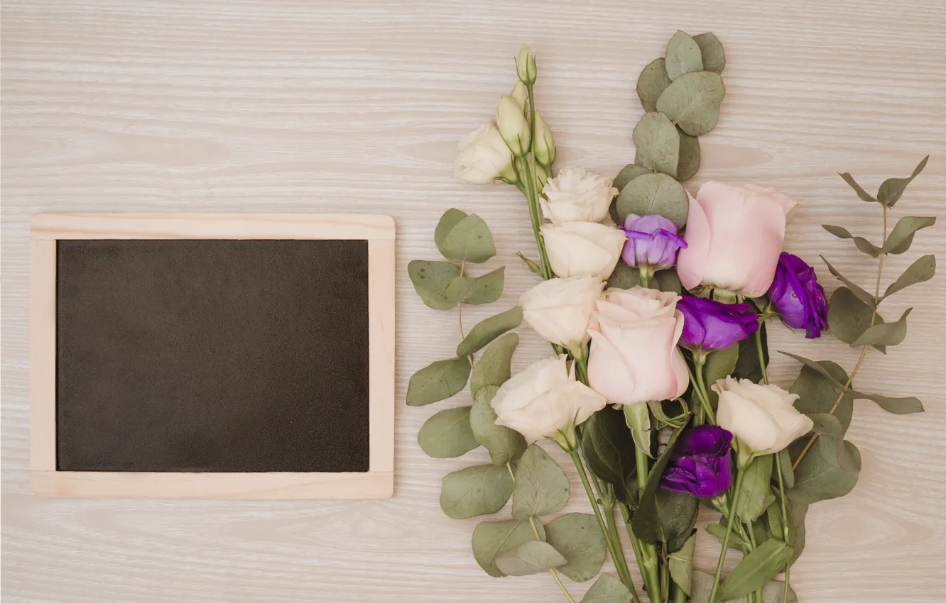 Фото обои цветы, розы, букет, рамка, pink, flowers, purple, roses