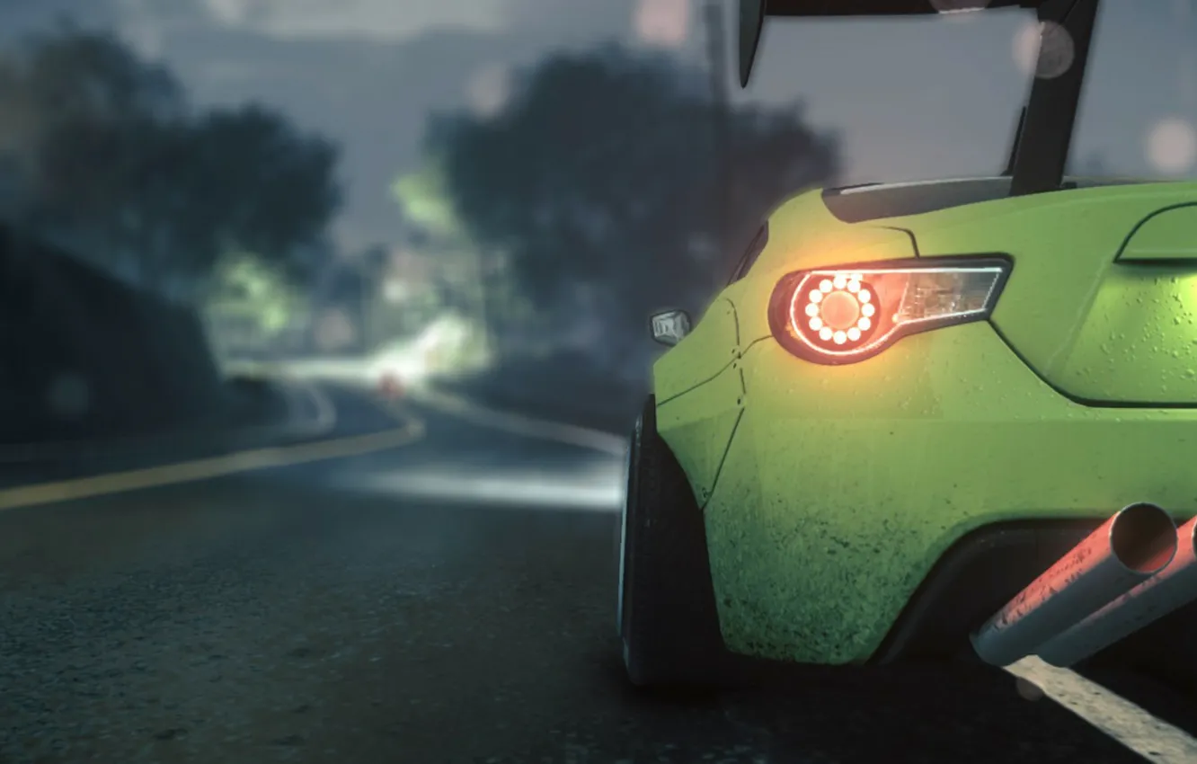 Фото обои green, need for speed, subaru, brz, sport car