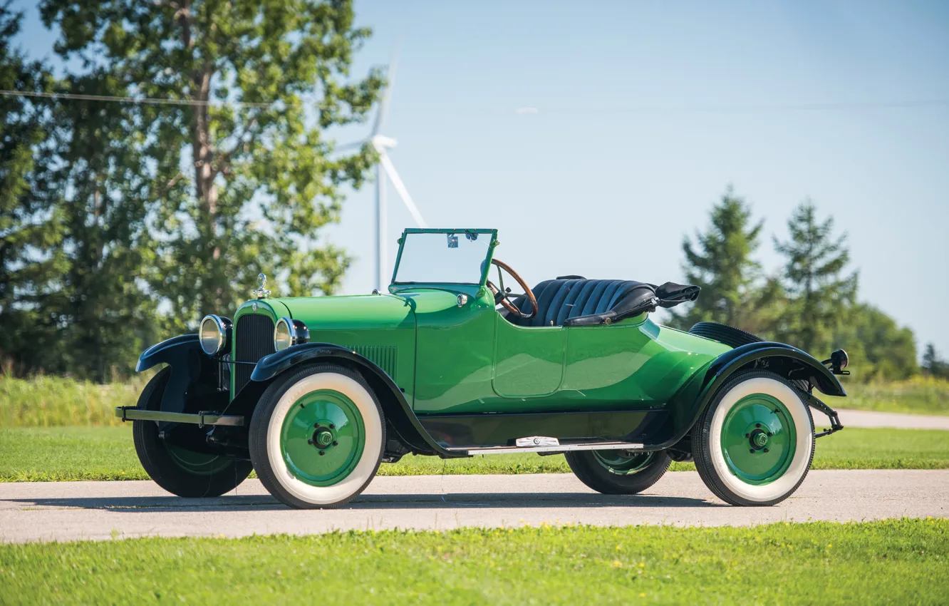 Фото обои Roadster, Ретро, Зеленый, Кабриолет, Dodge, Автомобиль, 1925, Металлик