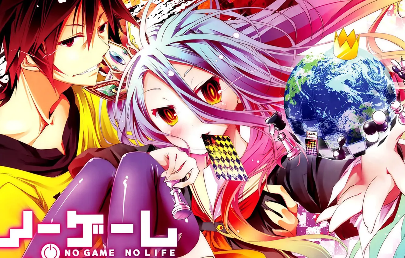 Фото обои Аниме, Anime, Фантастика, Сора, Sora, Shiro, Лолли, No Game No Life