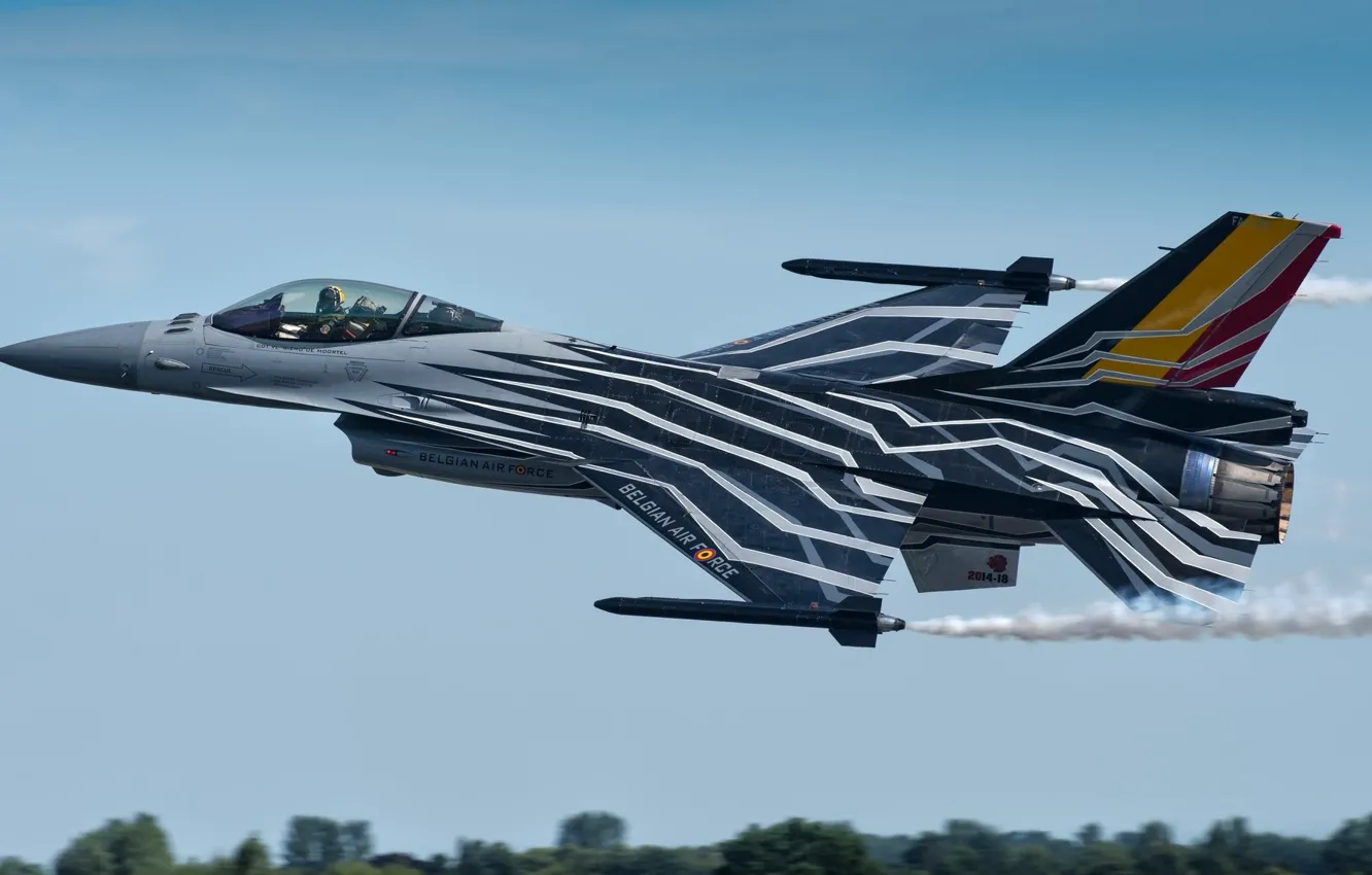 Фото обои тюнинг, самолёт, боевой, General Dynamics F-16AM Fighting Falcon