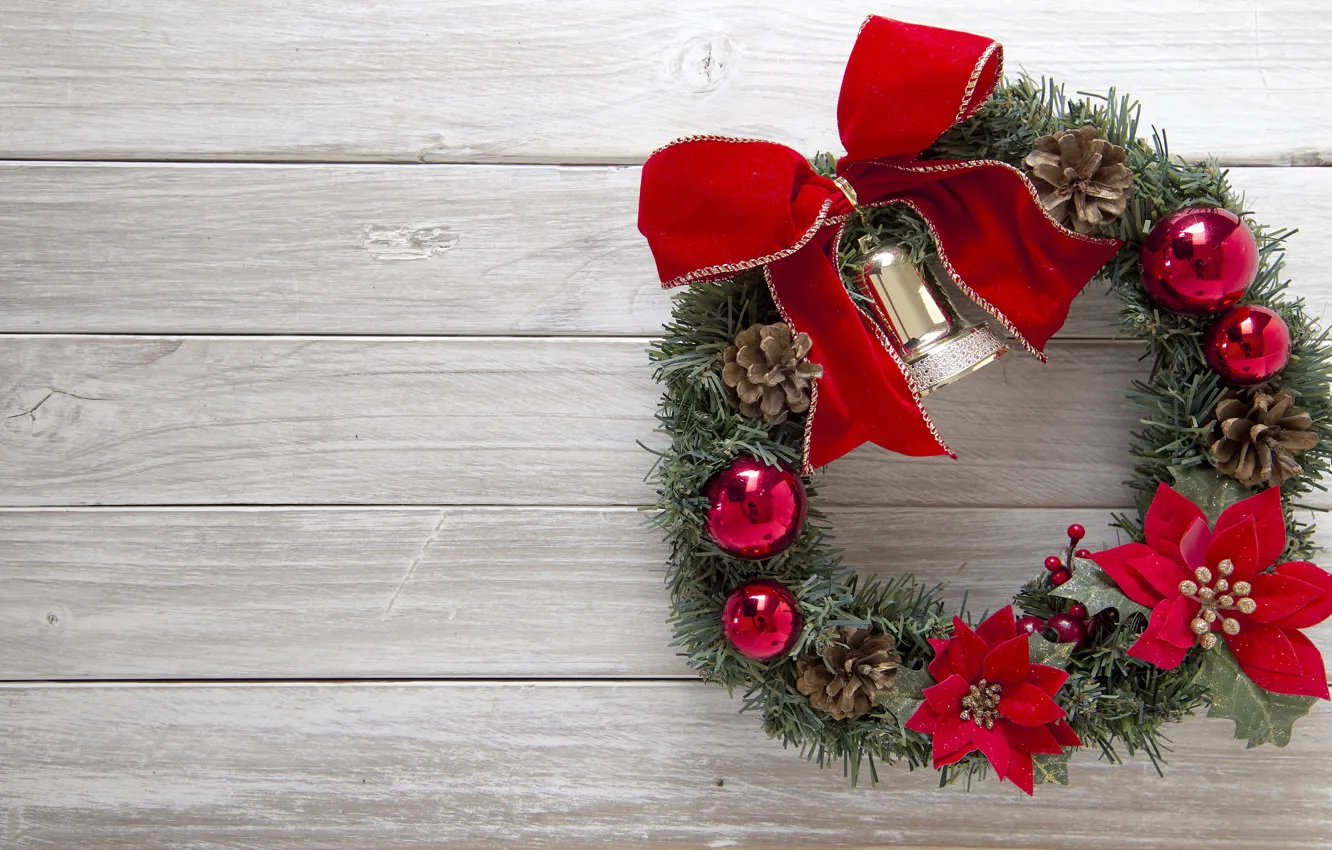 Фото обои украшения, Новый Год, Рождество, Christmas, венок, wood, New Year, decoration
