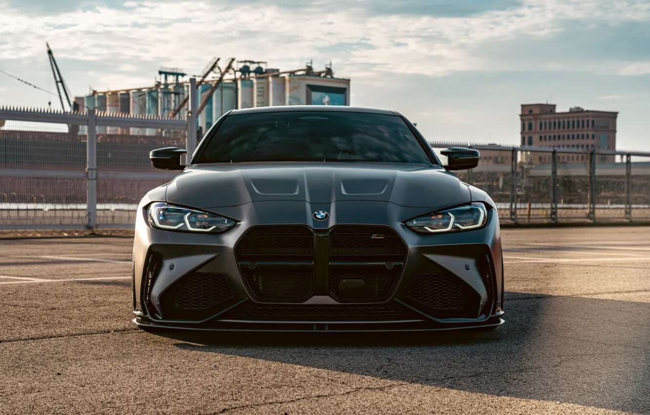 Фото обои BMW, Front, Grey, Face, BMW M4, Sight, G82, BMW M4 Coupe