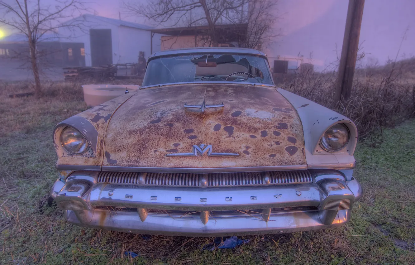 Фото обои car, разбитая, vintage, винтаж, старая, texas, anderson, mercury