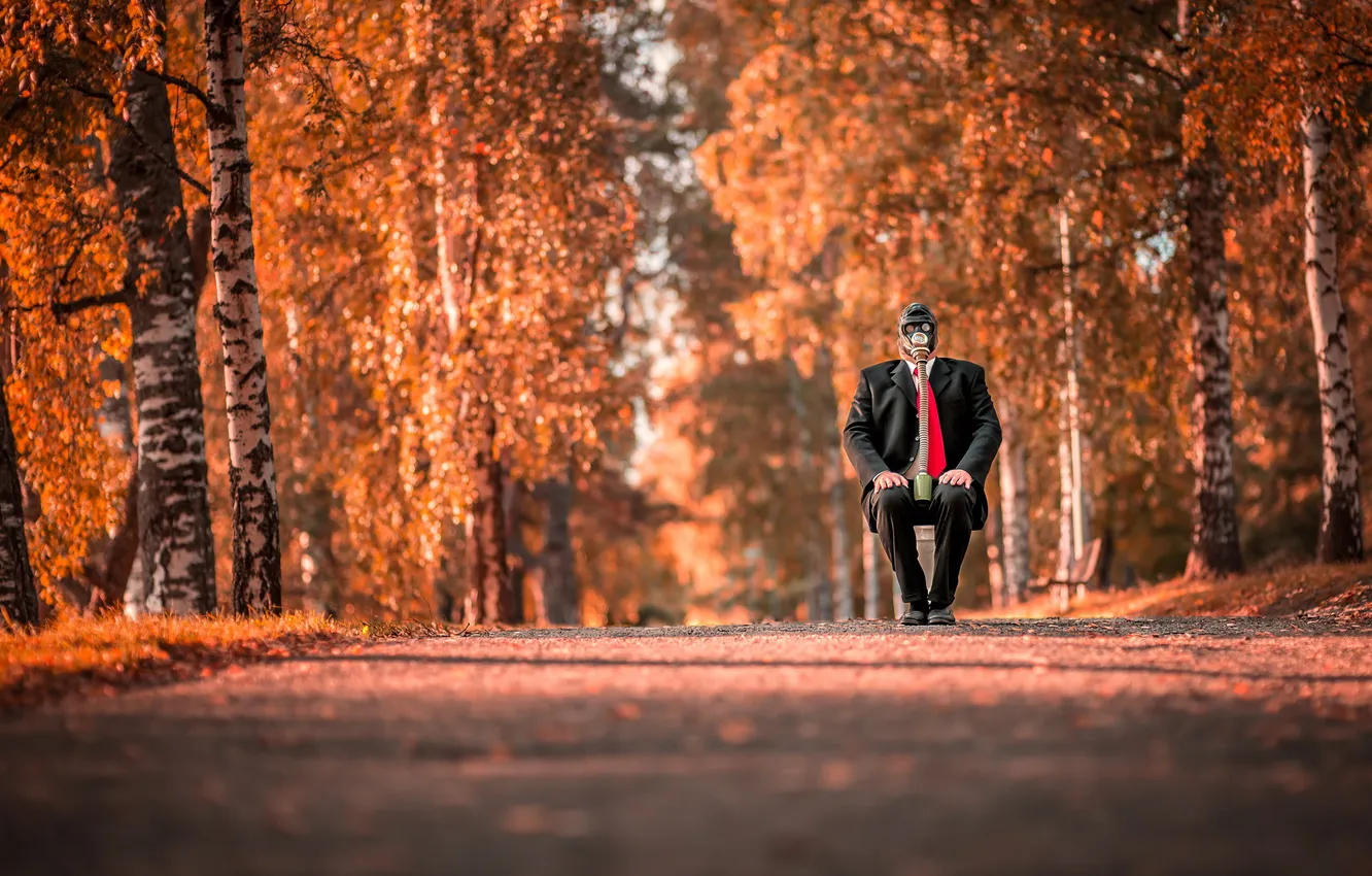 Фото обои gas mask, Golden Moment