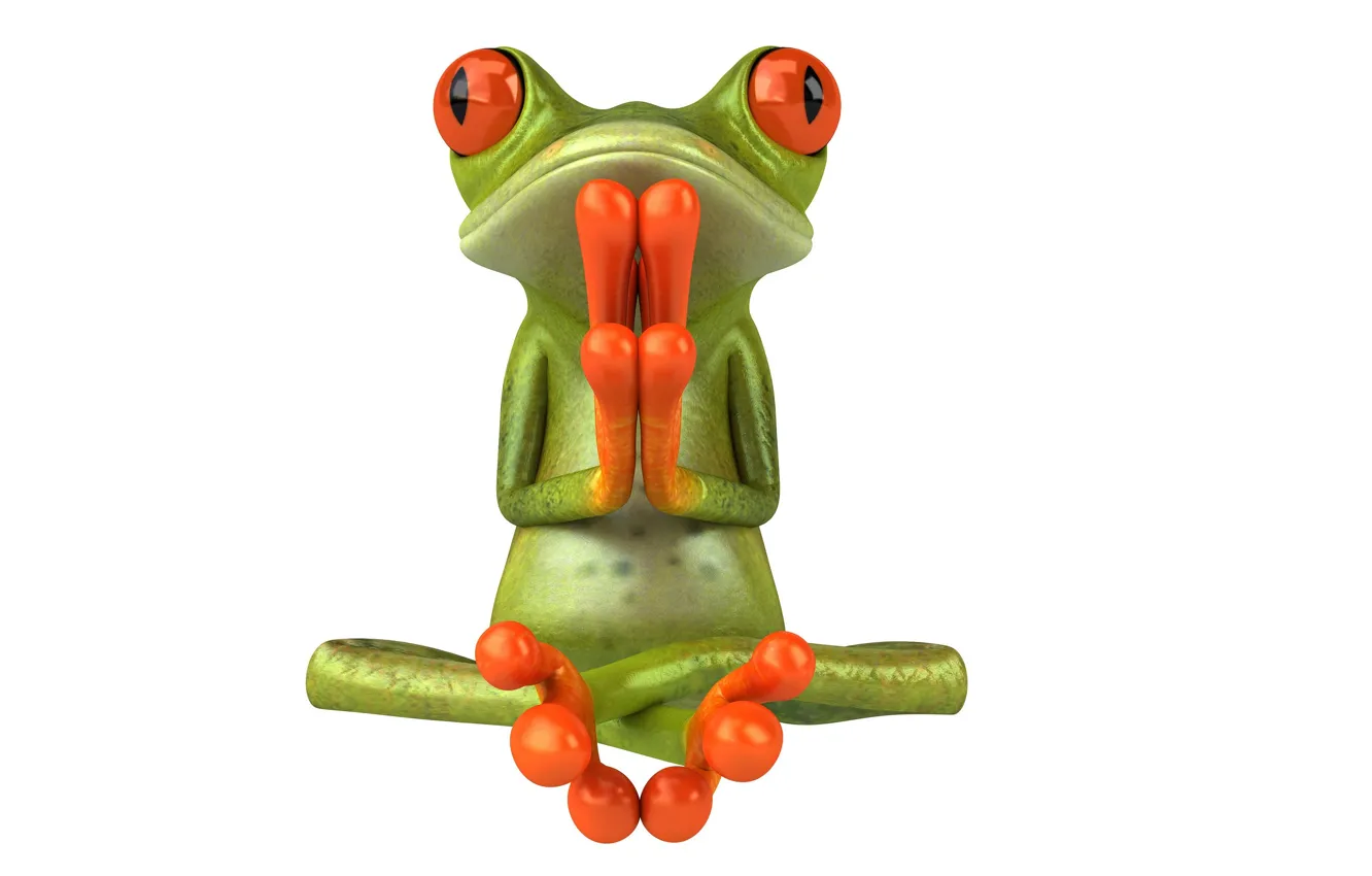 Фото обои поза, графика, лягушка, йога, free frog