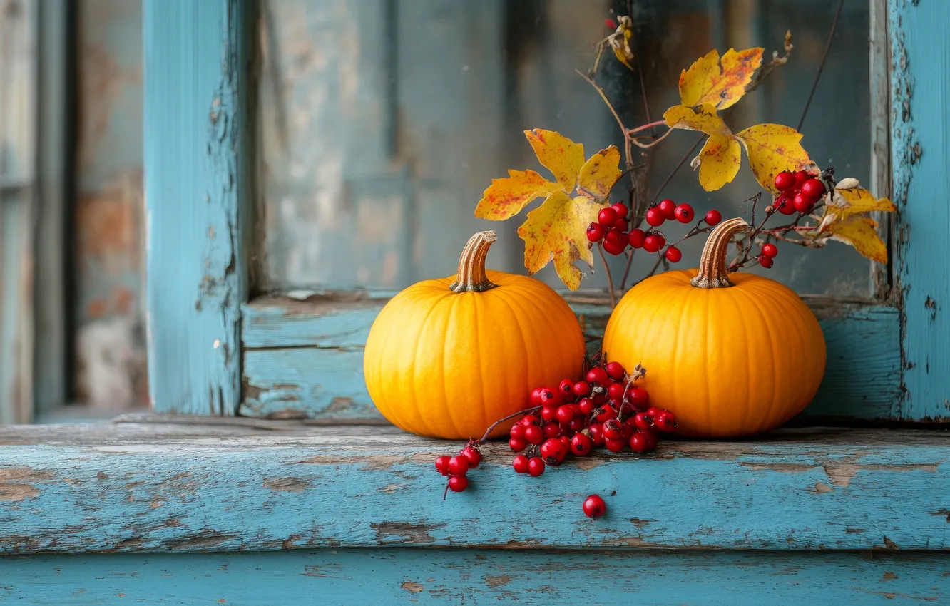 Фото обои осень, листья, тыква, ИИ-арт, НЕЙРОСЕТЬ