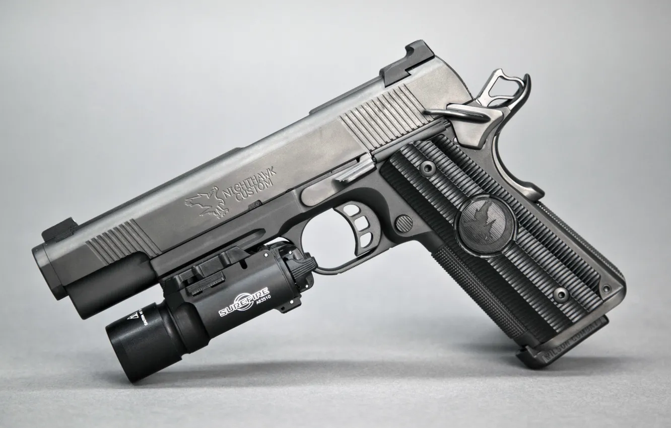 Фото обои пистолет, оружие, полуавтоматический, Nighthawk Custom