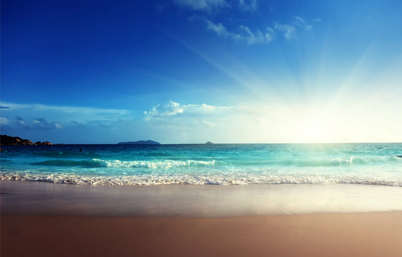 Фото обои песок, море, пляж, солнце, sunshine, beach, sea, ocean