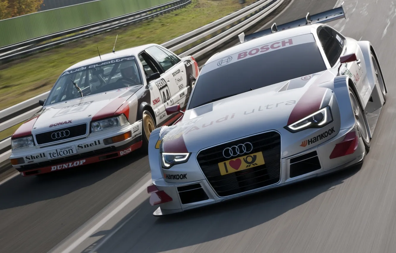 Фото обои Audi, ауди, скорость, Coupe, передок, and, DTM, гоночные болиды