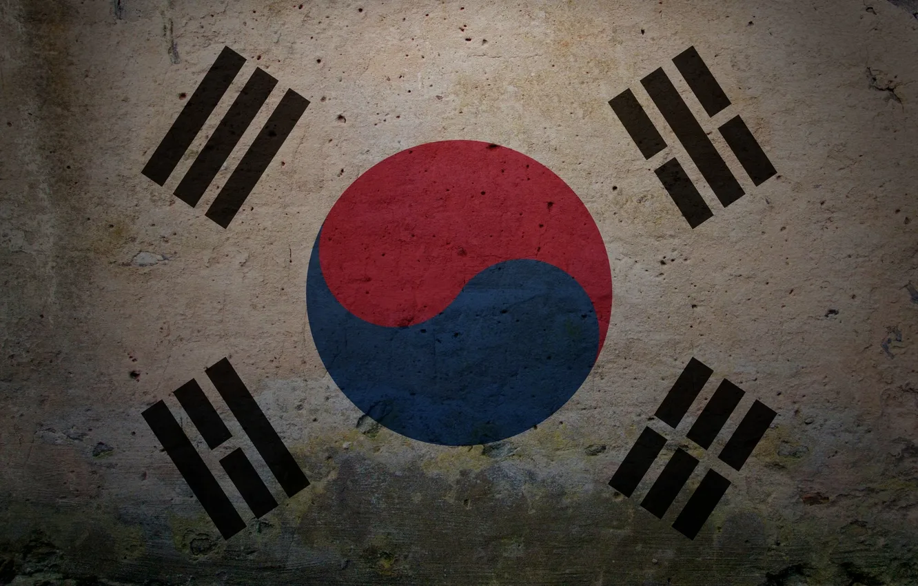Фото обои флаг, Корея, инь-ян, Южная Корея, Тхэгыкки