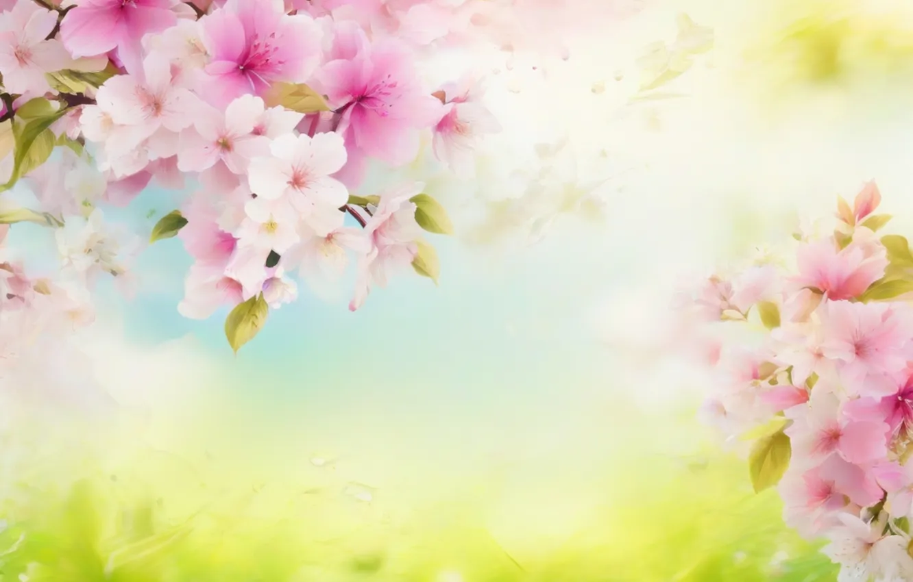 Фото обои цветы, весна, цветение, pink, blossom, flowers, beautiful, spring