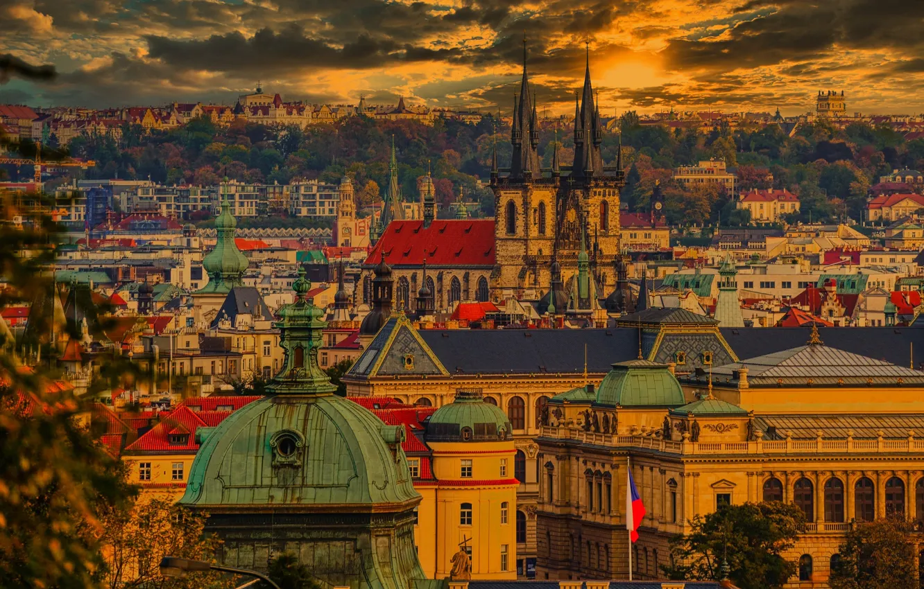 Фото обои город, Прага, архитектура