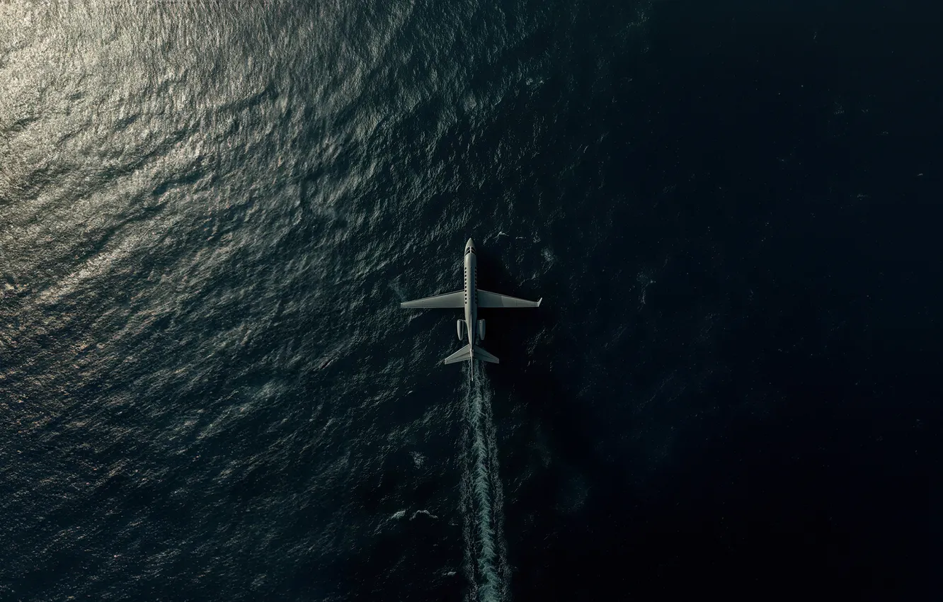 Фото обои sea, airplane, aviation