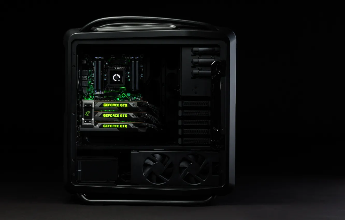 Фото обои компьютер, черный, Nvidia, стильный, GeForce GTX Titan, мощный
