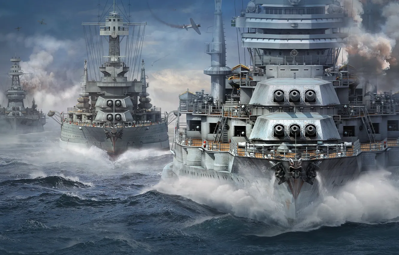 Фото обои Wargaming Net, WoWS, World of Warships, Мир Кораблей