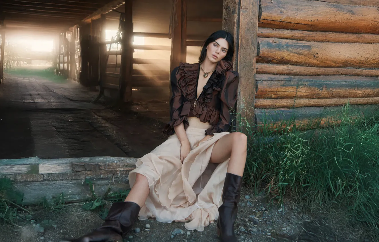 Фото обои girl, young, beautiful, model, long-haired, Kendall Jenner