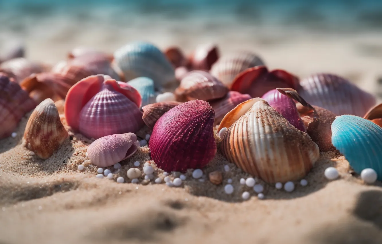 Фото обои море, пляж, берег, ракушка, ракушки, морская звезда, морские ракушки, морская ракушка