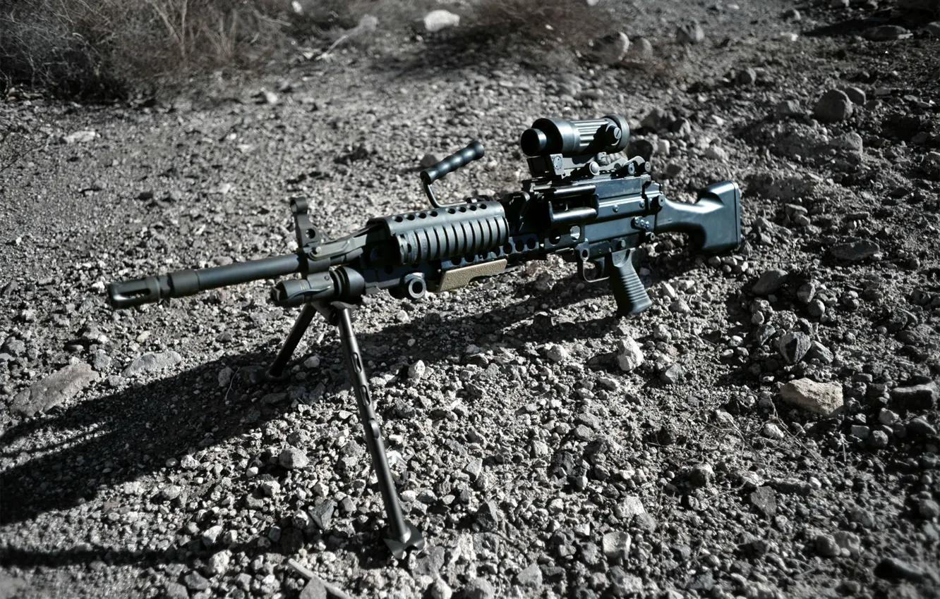 Фото обои FN Herstal, ручной пулемёт, Mark 48, 62×51 мм