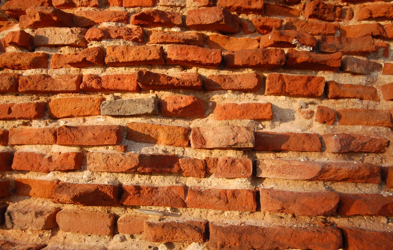 Фото обои light, wall, pattern, shadows, worn-out bricks