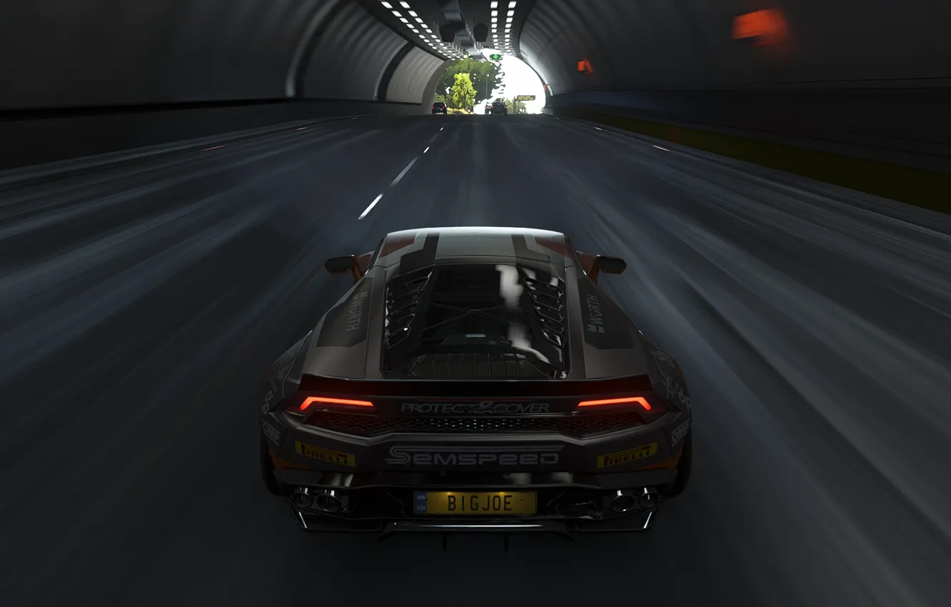 Фото обои car, road, tunnel, racing, Forza Horizon, CGI, video games, Forza