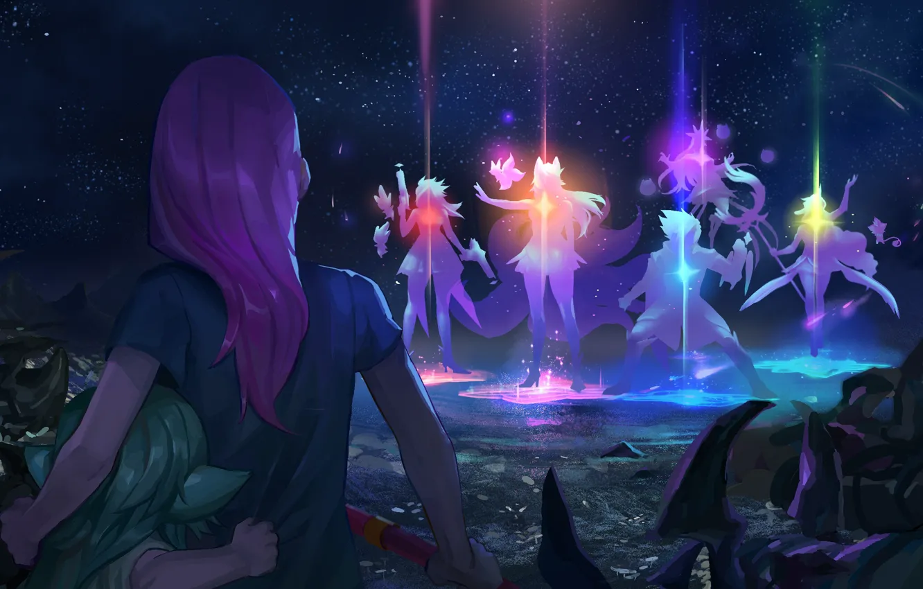 Фото обои Lux, Ahri, Soraka, Syndra, League Of Legends, Miss Fortune, Lulu, Ezreal