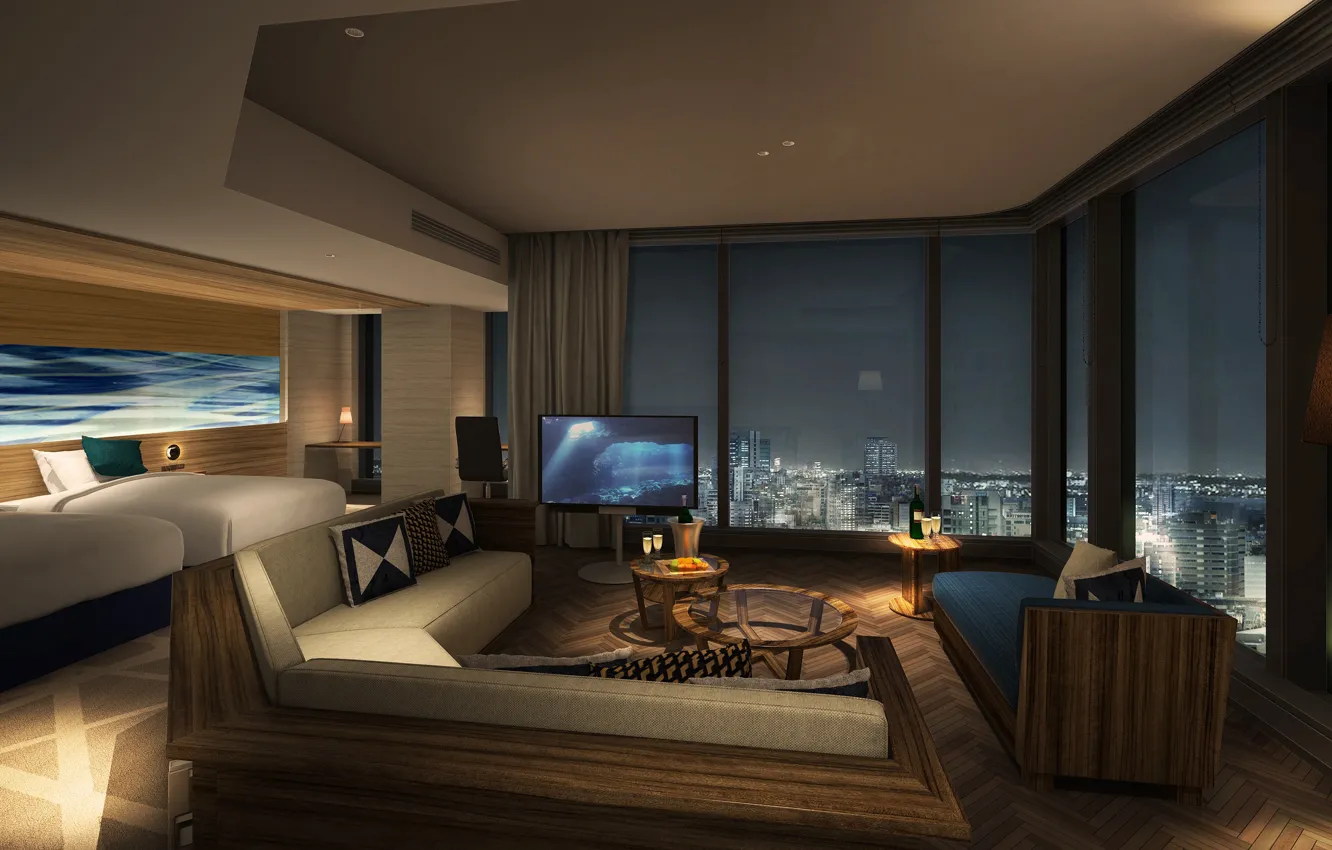 Фото обои интерьер, Japan, отель, Nagoya, Suite, luxury hotel, Sky Tower Hotel