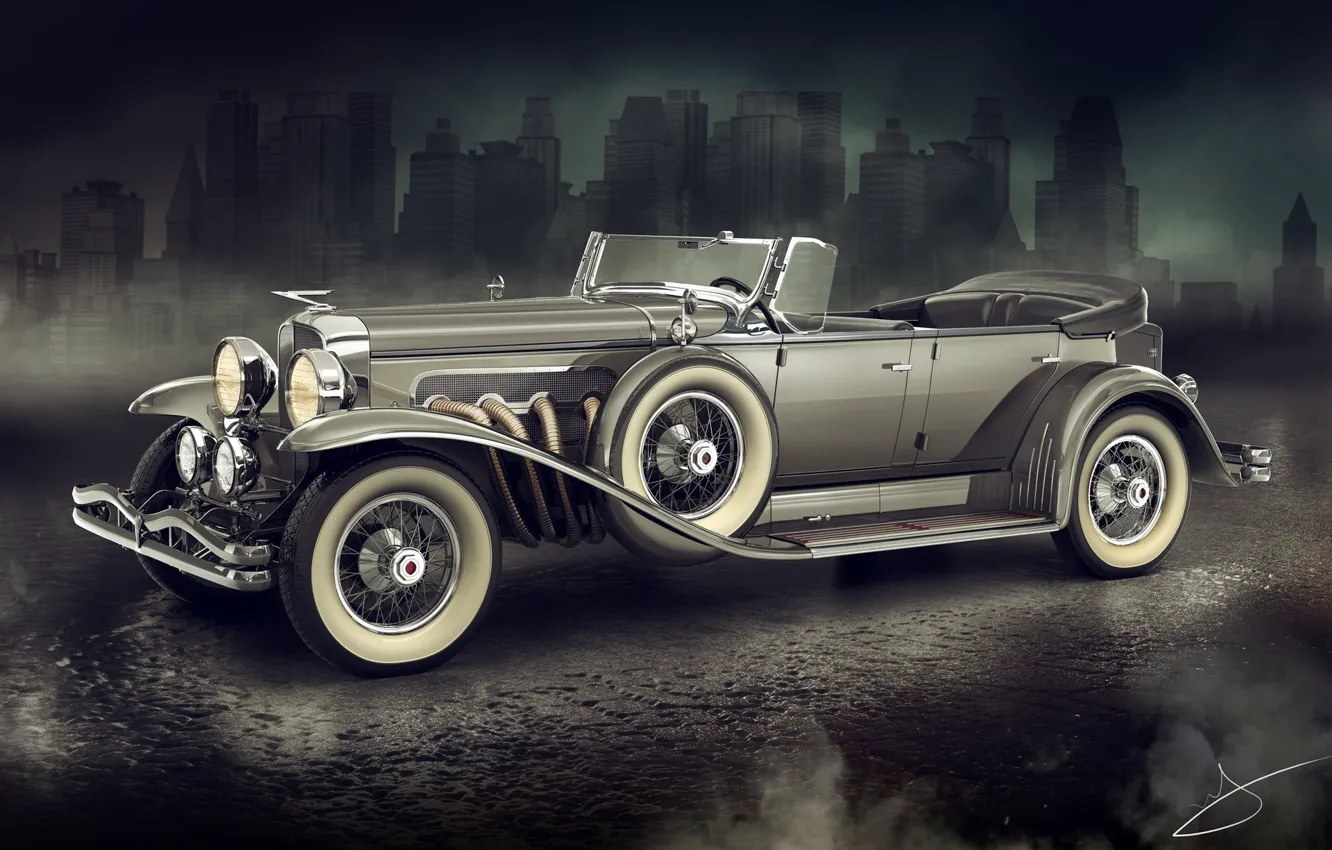 Фото обои город, автомобиль, 1929 Duesenberg Model J Dual Cowl Phaeton