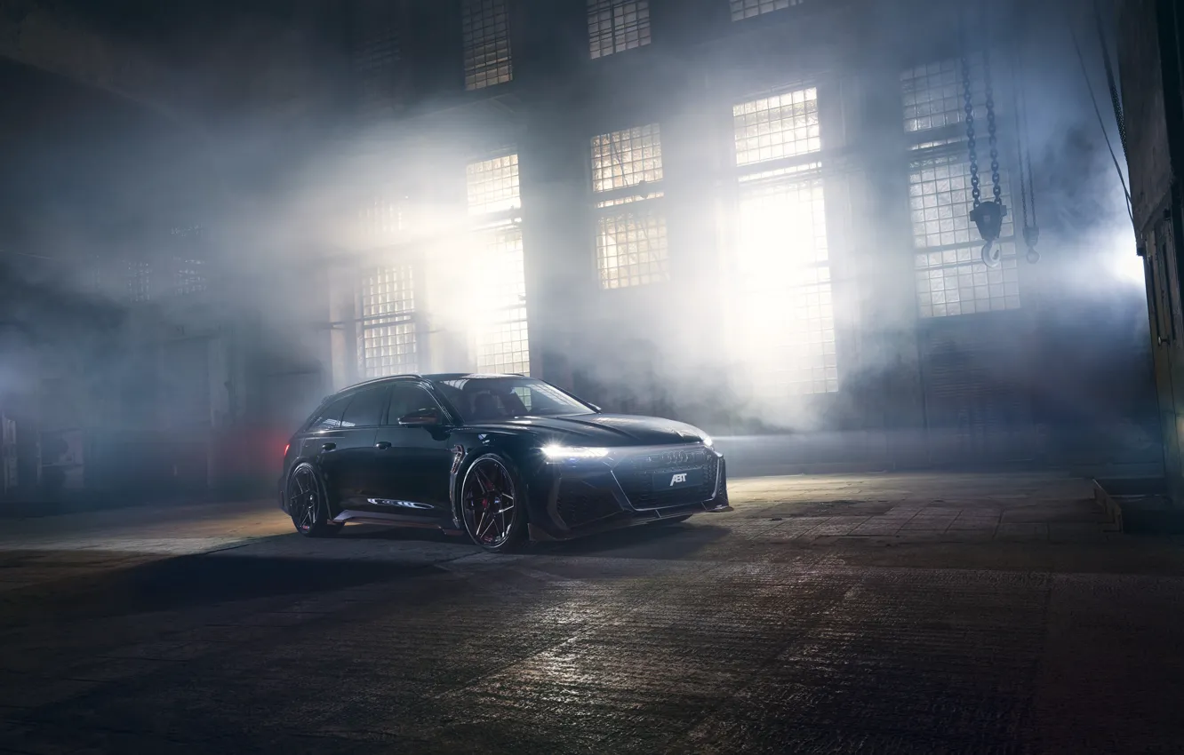 Фото обои Audi, light, blue, ABT, RS6