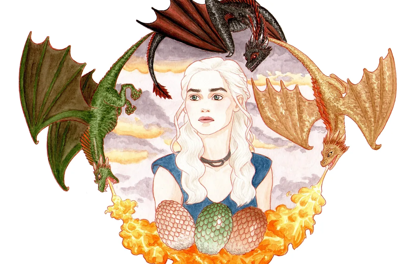 Фото обои dragon, game of thrones, Daenerys Targaryen, hbo