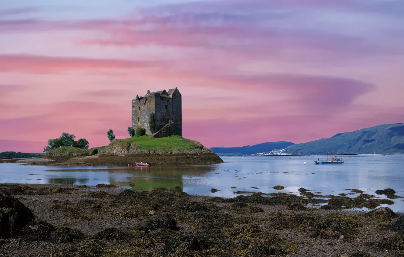 Фото обои landscape, Scotland, Castle Stalker