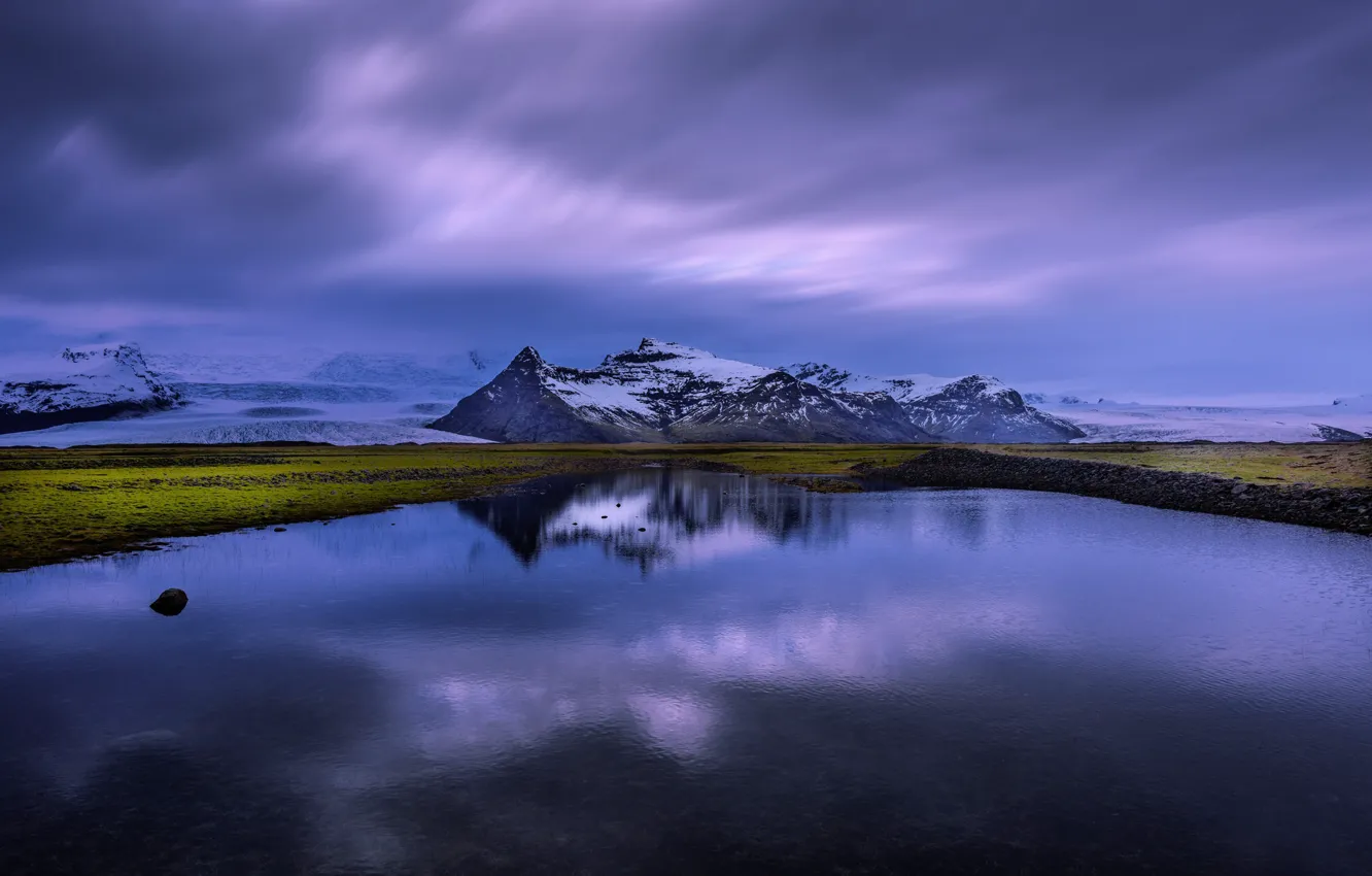 Фото обои озеро, отражение, Исландия, Iceland