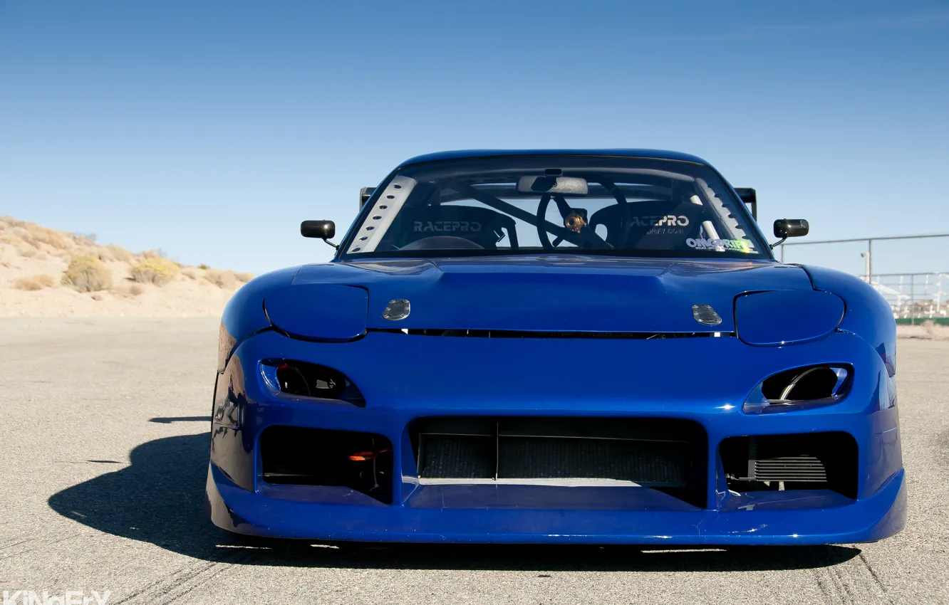 Фото обои тюнинг, Mazda, синяя, blue, tuning, мазда, RX-7