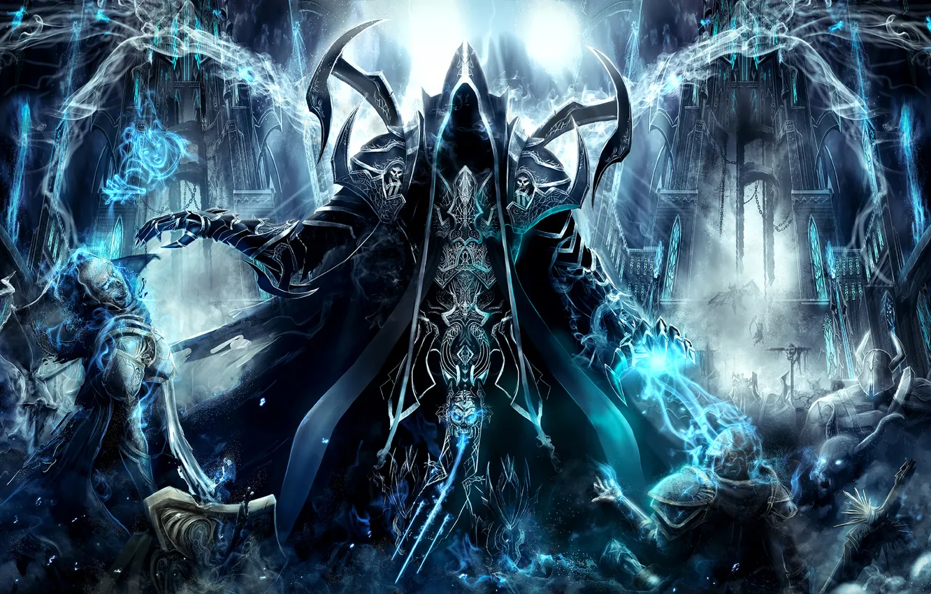 Фото обои тьма, магия, мрак, разрушение, хаос, diablo 3, Reaper of Souls, Malthael