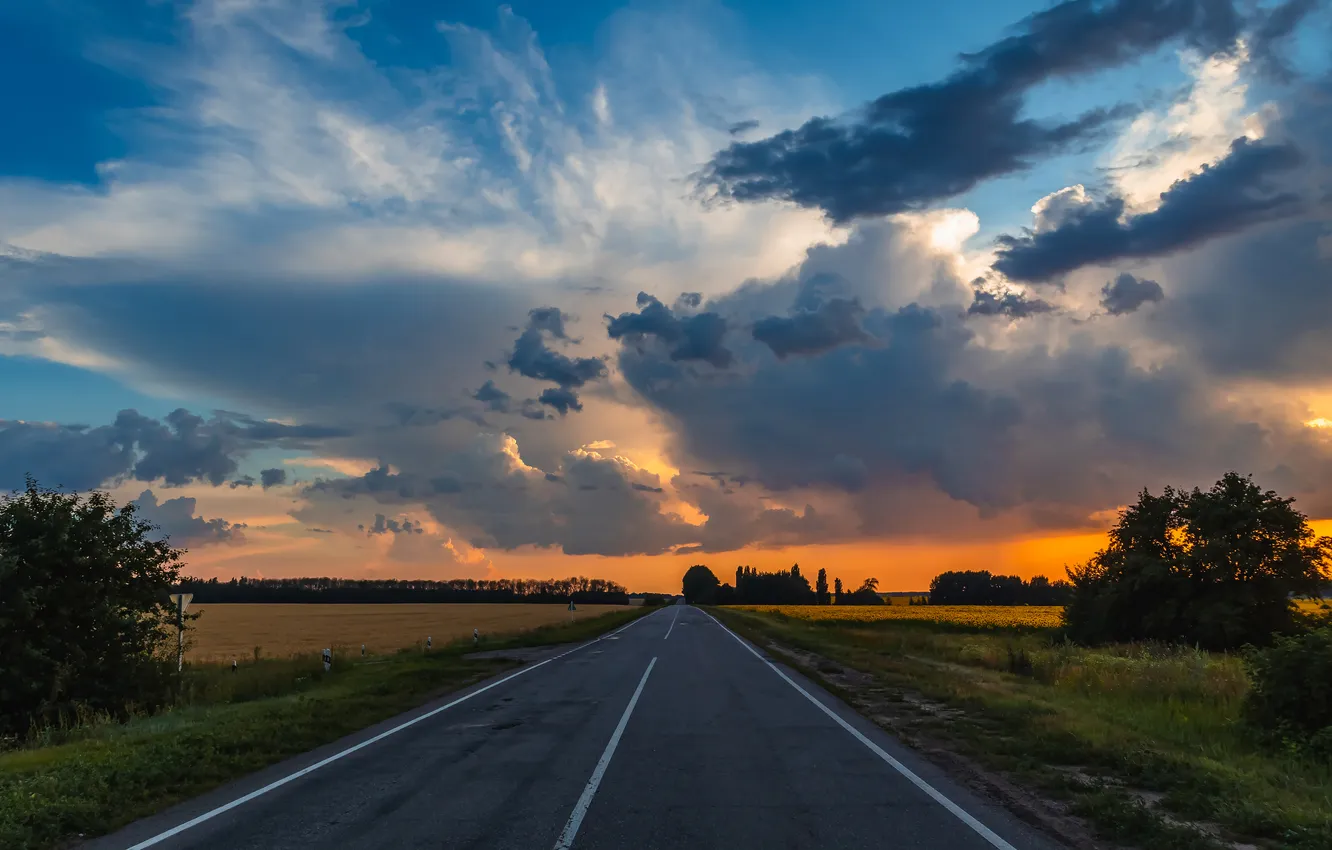 Фото обои road, route, pavement