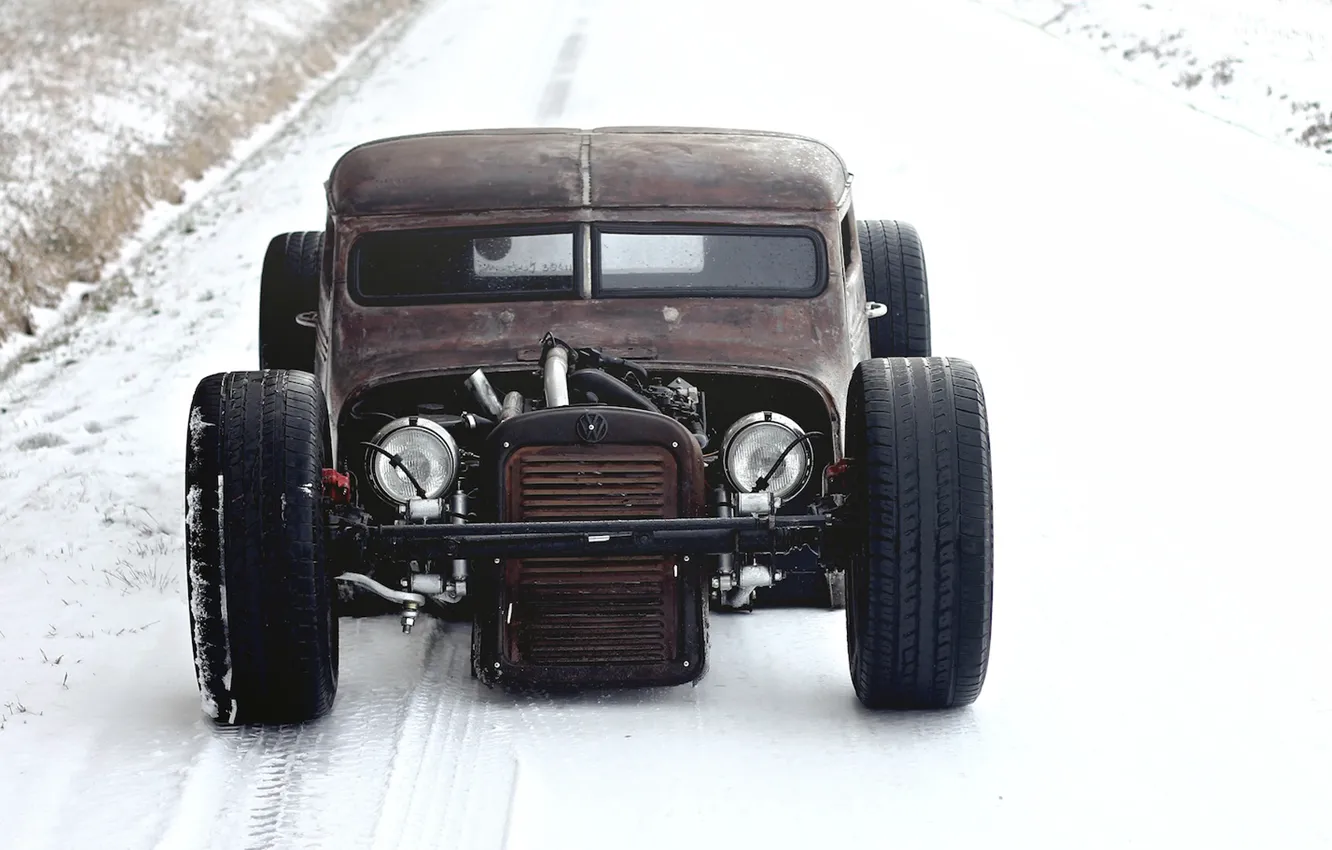 Фото обои зима, снег, volkswagen, winter, фольксваген, snow, pickup, rat