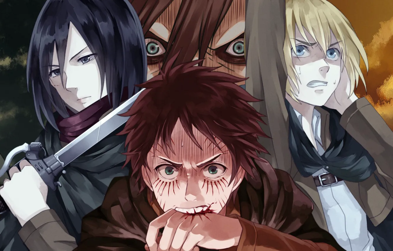 Фото обои game, anime, asian, manga, japanese, oriental, asiatic, Shingeki no Kyojin