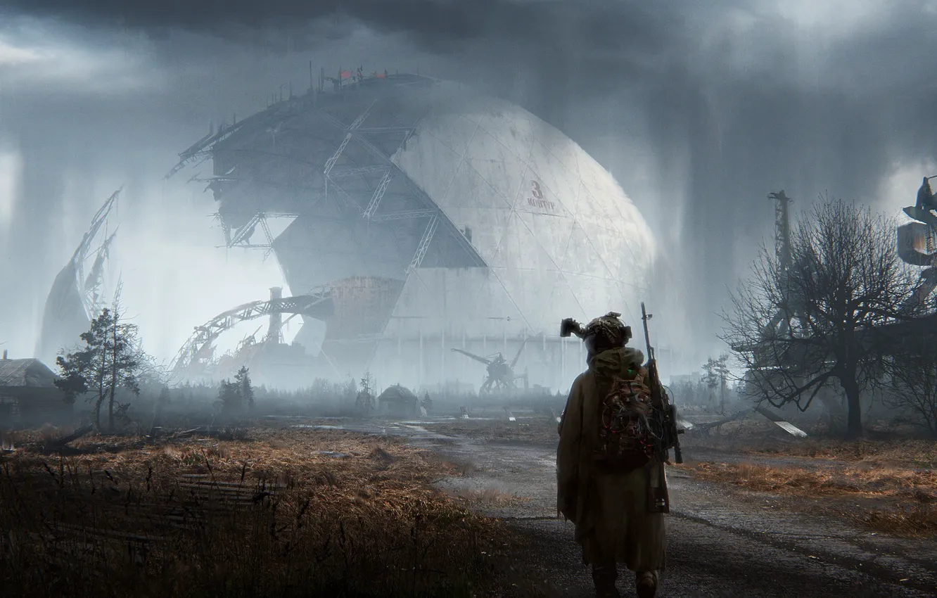 Фото обои арт, Сталкер, Stalker, Чернобыль, саркофаг, art, S.T.A.L.K.E.R., by Andrey Vasilyev