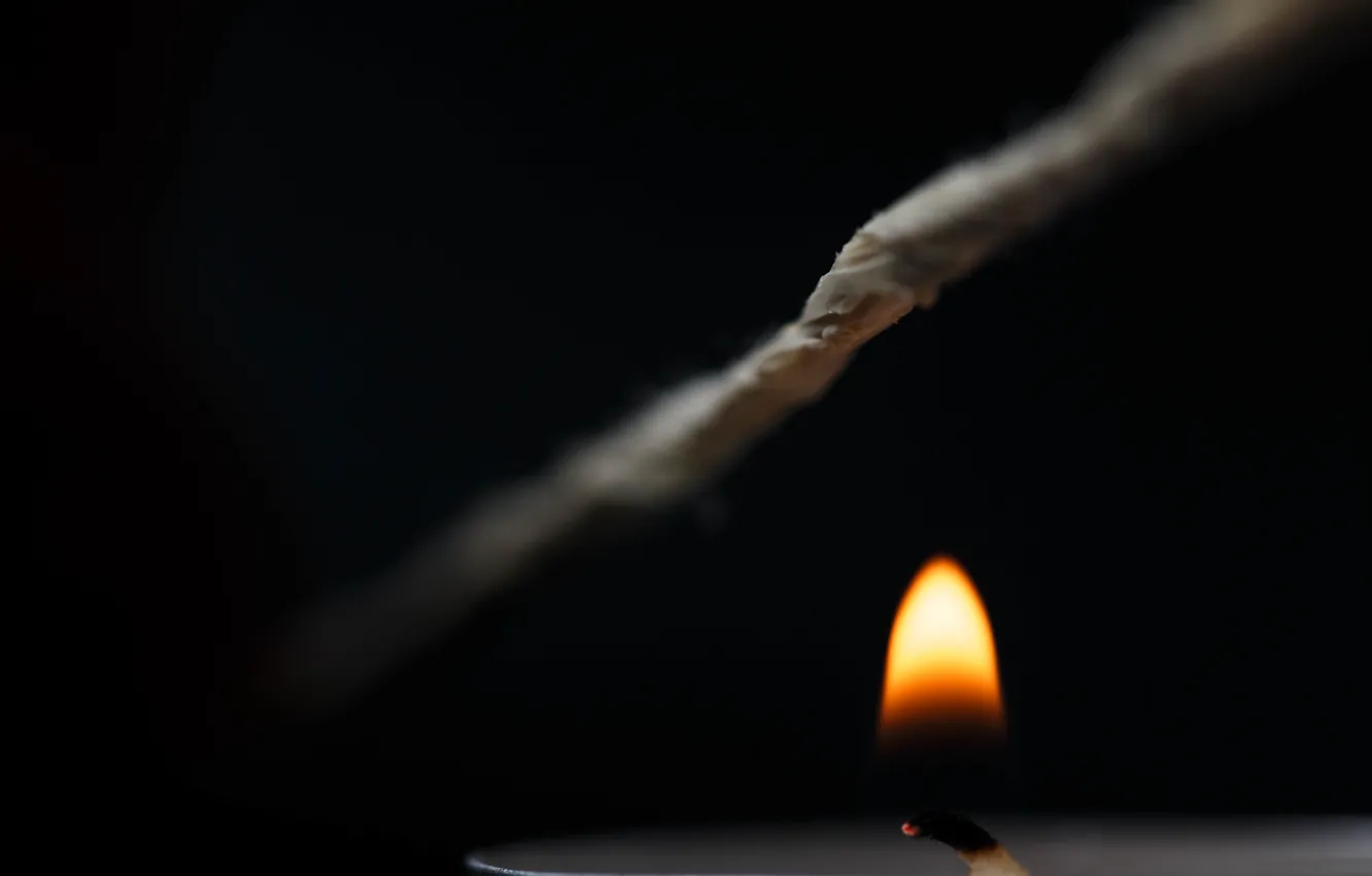 Фото обои огонь, свеча, верёвка
