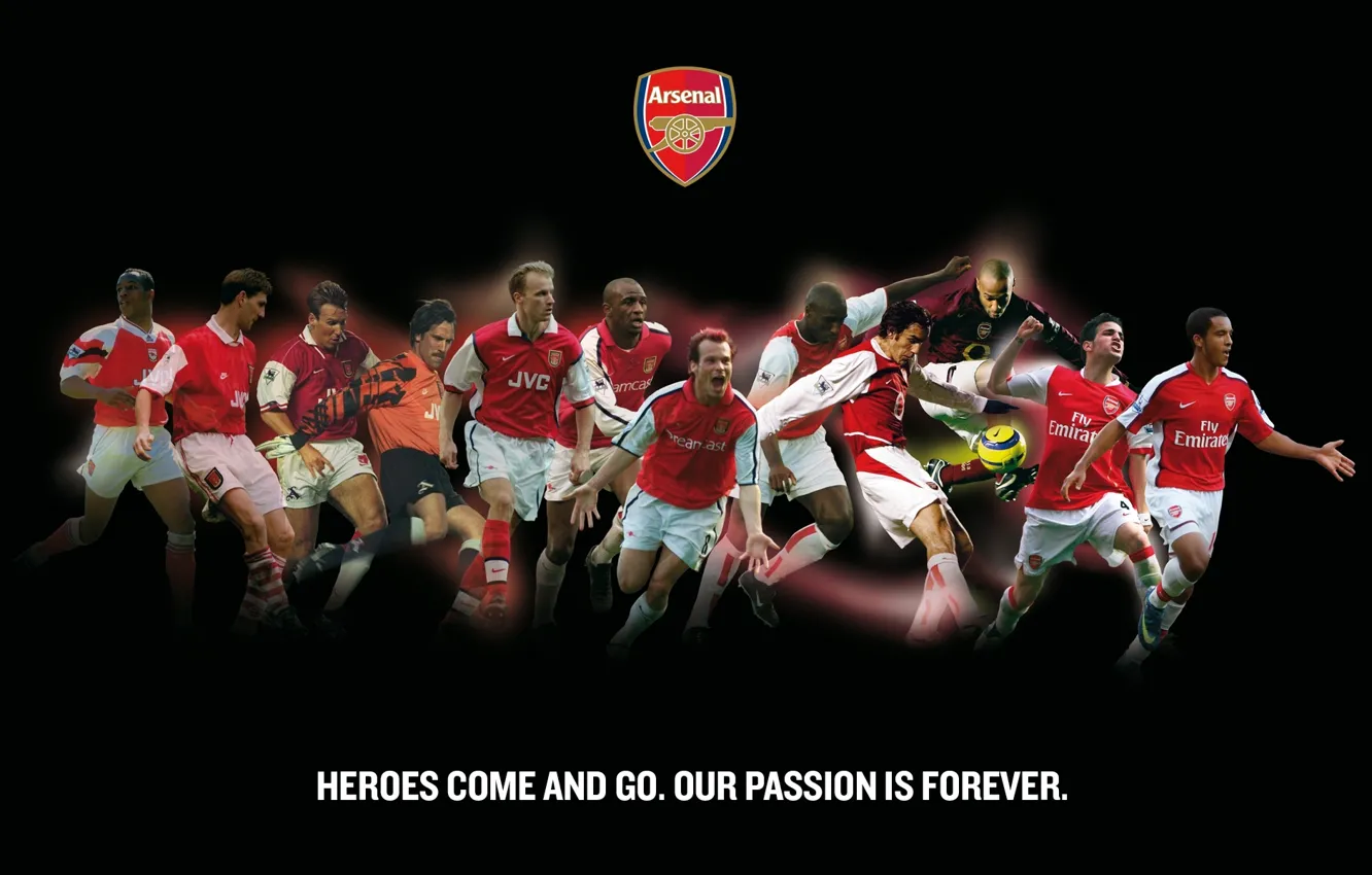 Фото обои надпись, логотип, эмблема, Арсенал, игроки, Arsenal, Football Club, The Gunners