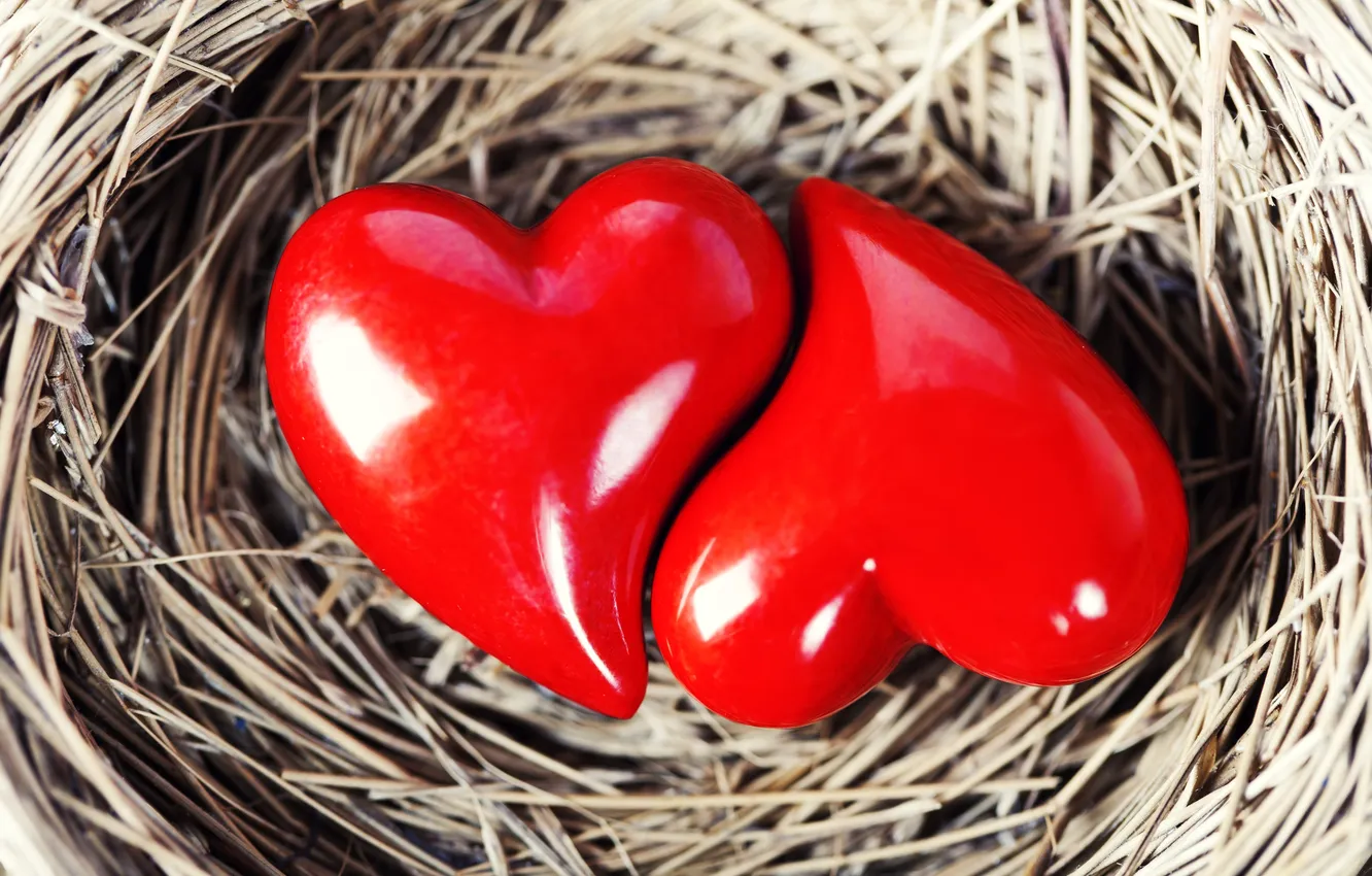Фото обои сердца, сердечки, красные, форма, фигурки, плетеная