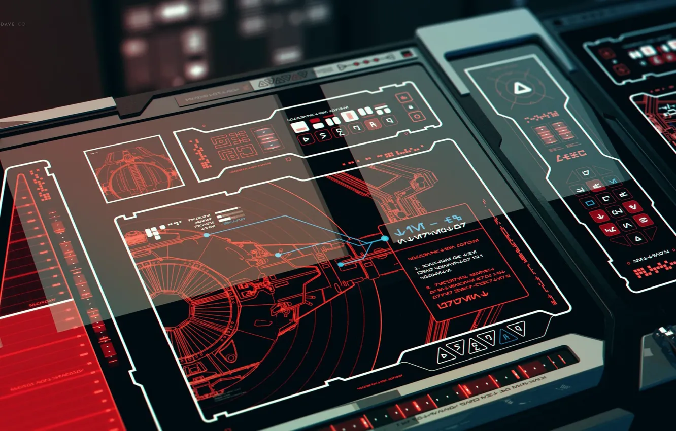 Фото обои графика, панель, пульт, Force Awakens FUI Concepts, New Order Command Bri