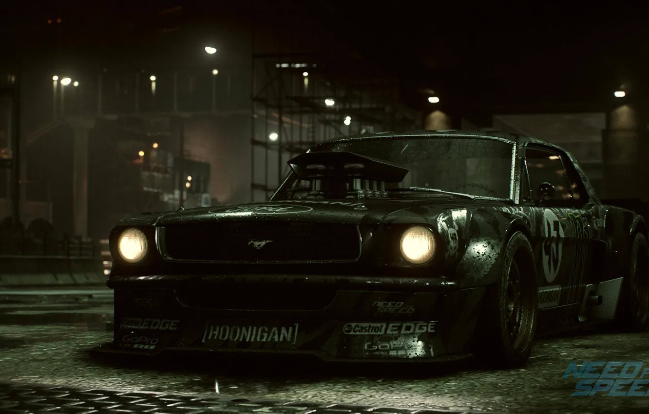 Фото обои Mustang, Ford, Need for Speed, 1965, RTR, Ken Block, Game, 2015