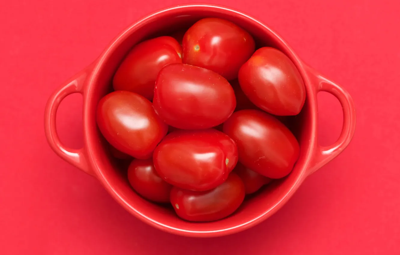 Фото обои чашка, томаты, Red cubed