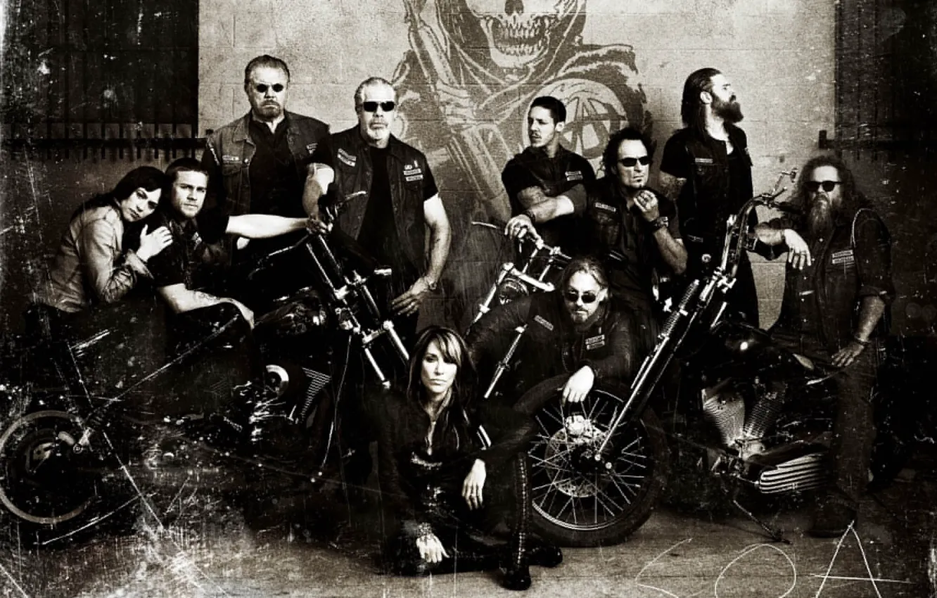 Фото обои Men, Crew, Club, Sons of Anarchy, Bikes, SOA, SAMCRO, Redwood Original