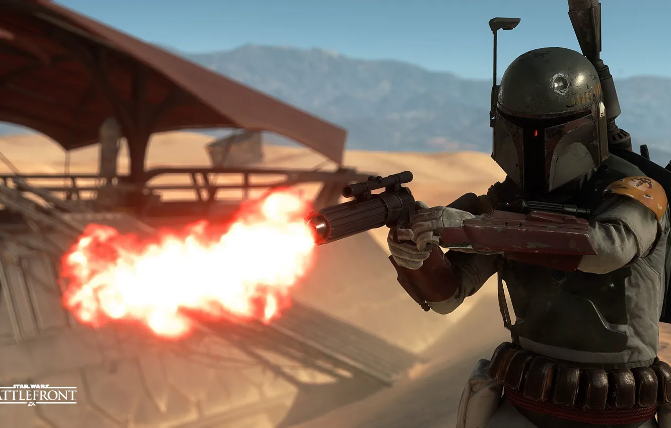 Фото обои игры, Electronic Arts, DICE, Boba Fett, Боба Фетт, Татуин, Tatooine, star wars battlefront