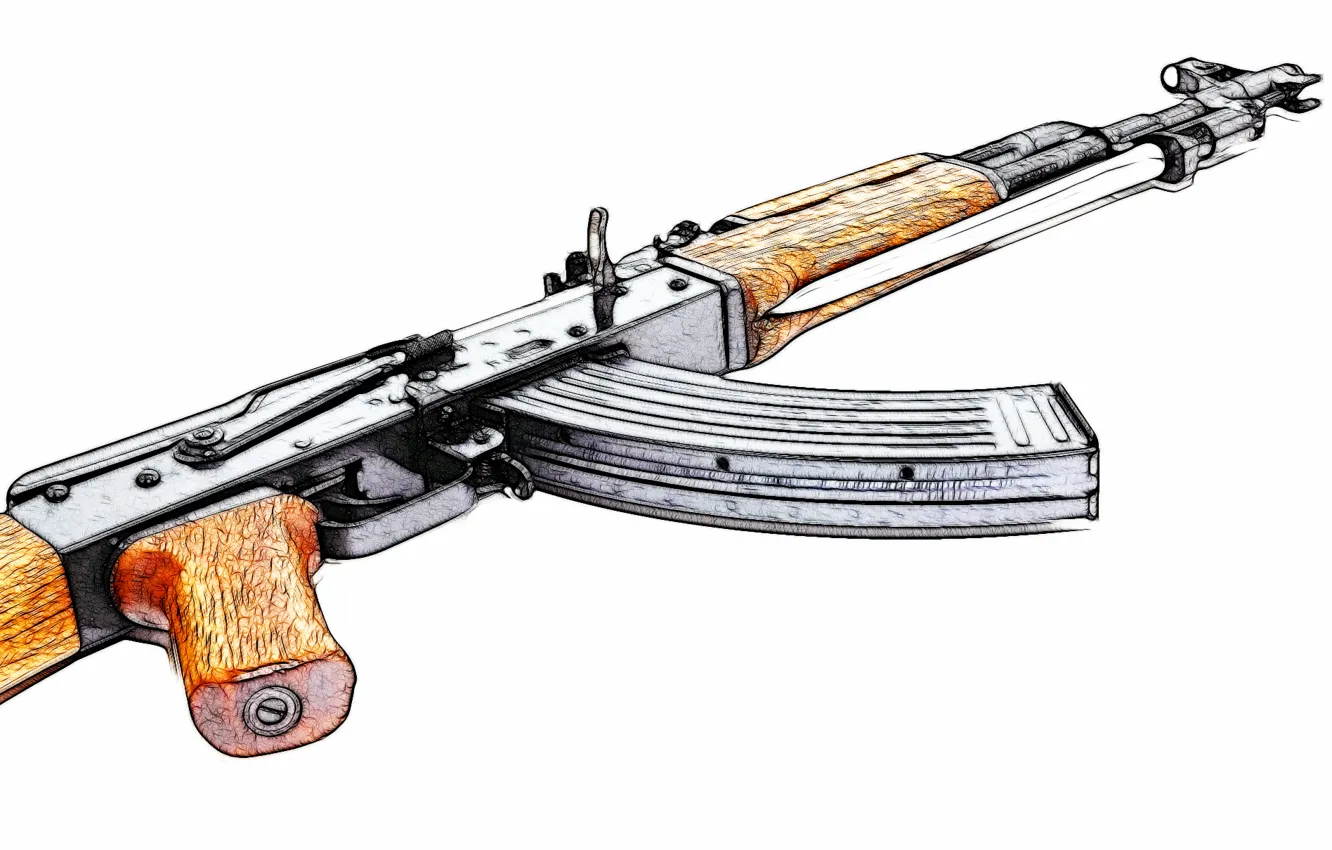 Фото обои оружие, фон, автомат, Калашникова, AKM