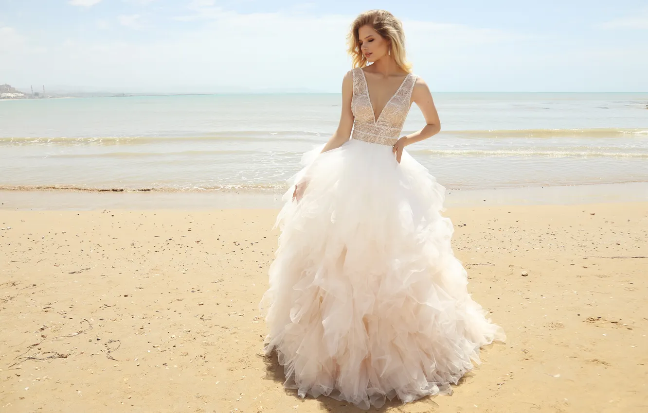 Фото обои dress, woman, young, beautiful, model, wedding