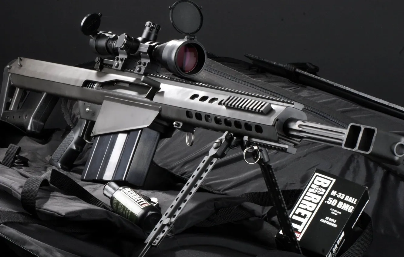 Фото обои тент, оптика, винтовка, снайперская, sniper rifle, крупнокалиберная, сошка, Barrett M82A1